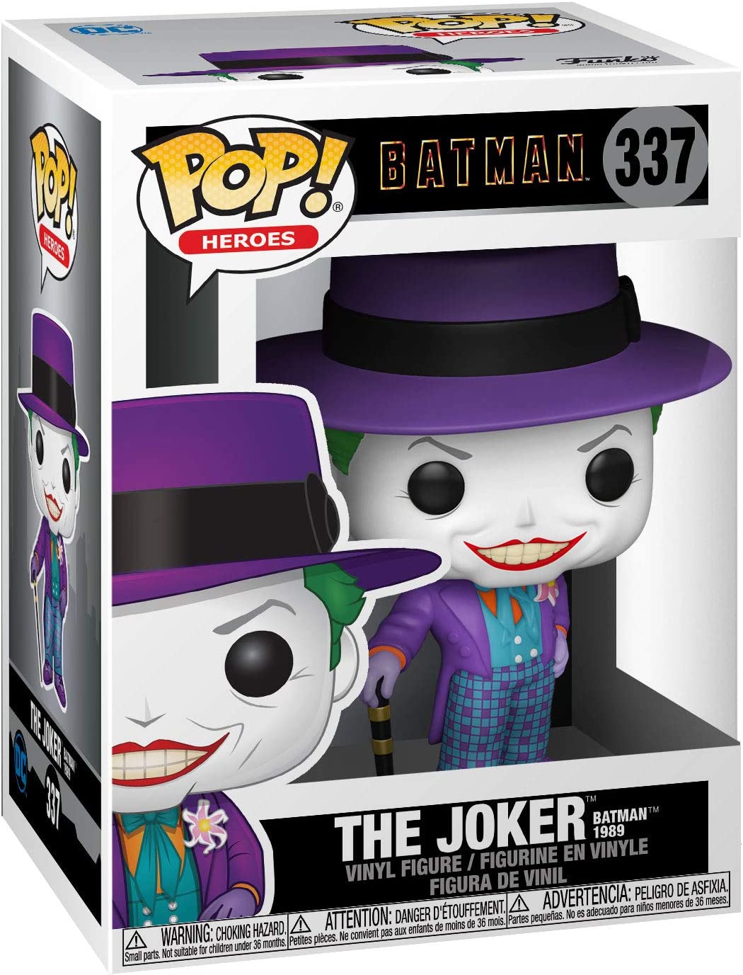Funko POP! Heroes: Batman 1989 - The Joker With Hat and Cane - 1 in 6 Chance Of Receiving A Rare CHASE variant - Funko POP! 47709 Single