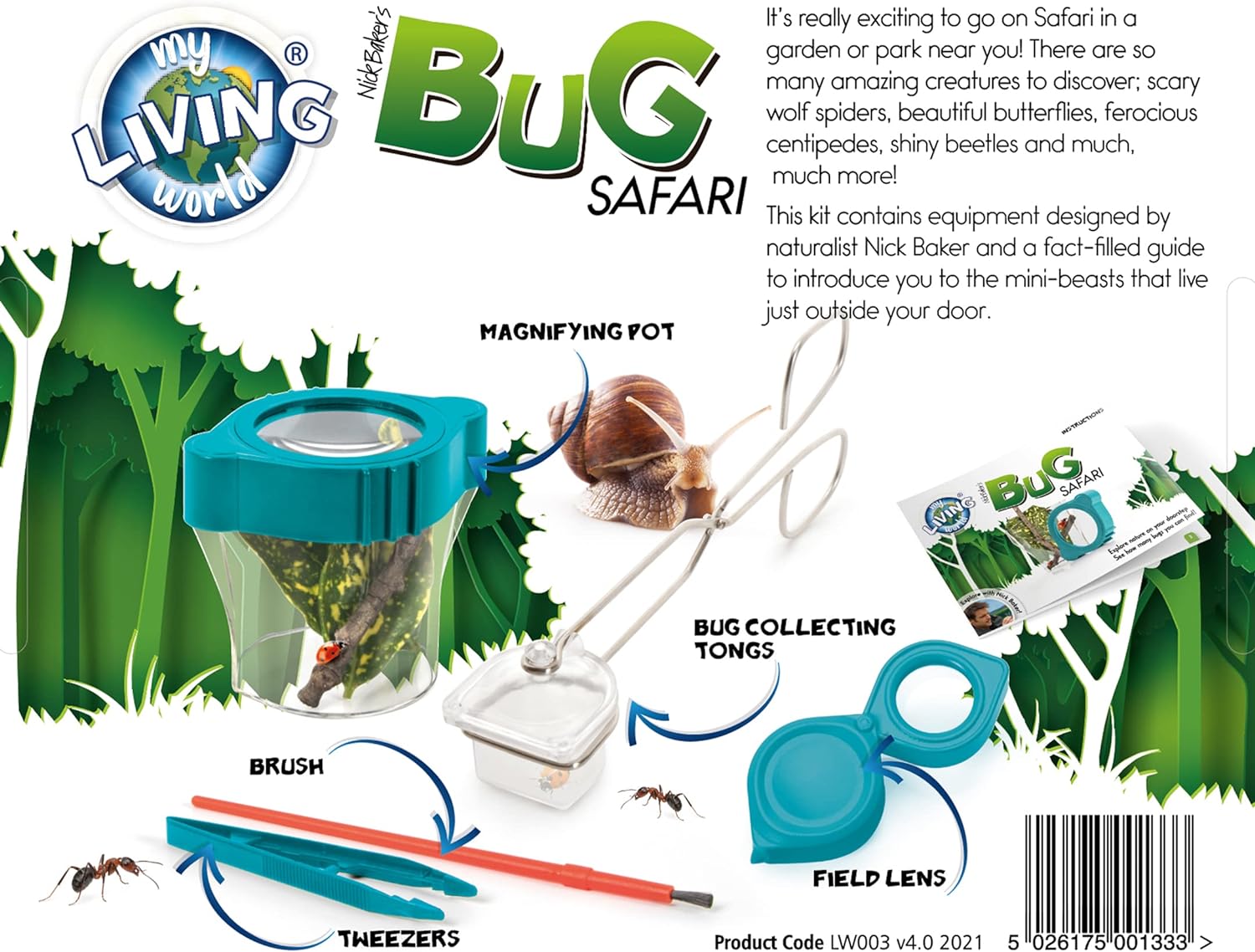 My Living World Safari-Nature Explorer Bug Catcher Set for Kids LW003 Educational Science Kits, 7.4 x 16 x 20 centimeters Single
