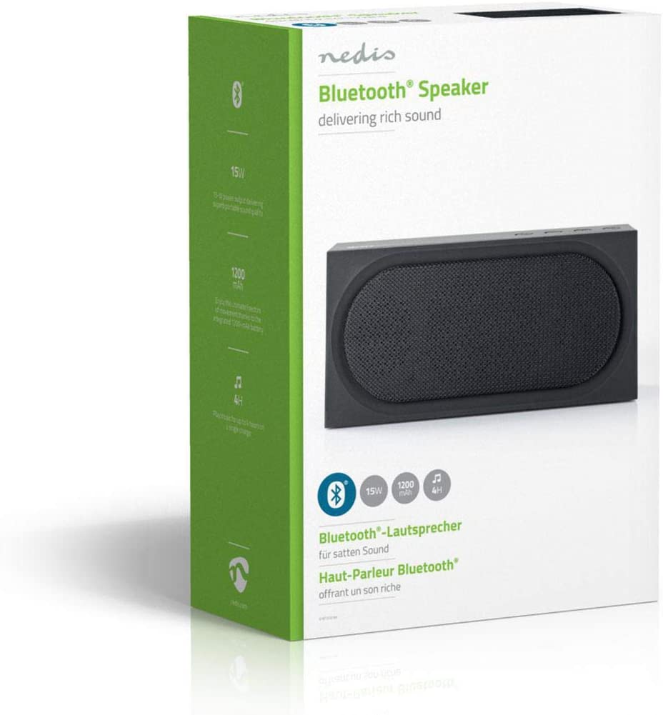 Nedis Luidspreker Met Bluetooth® | 15 W | Maximaal 4 Uur Speelduur | Zwart - [Dutch Import]