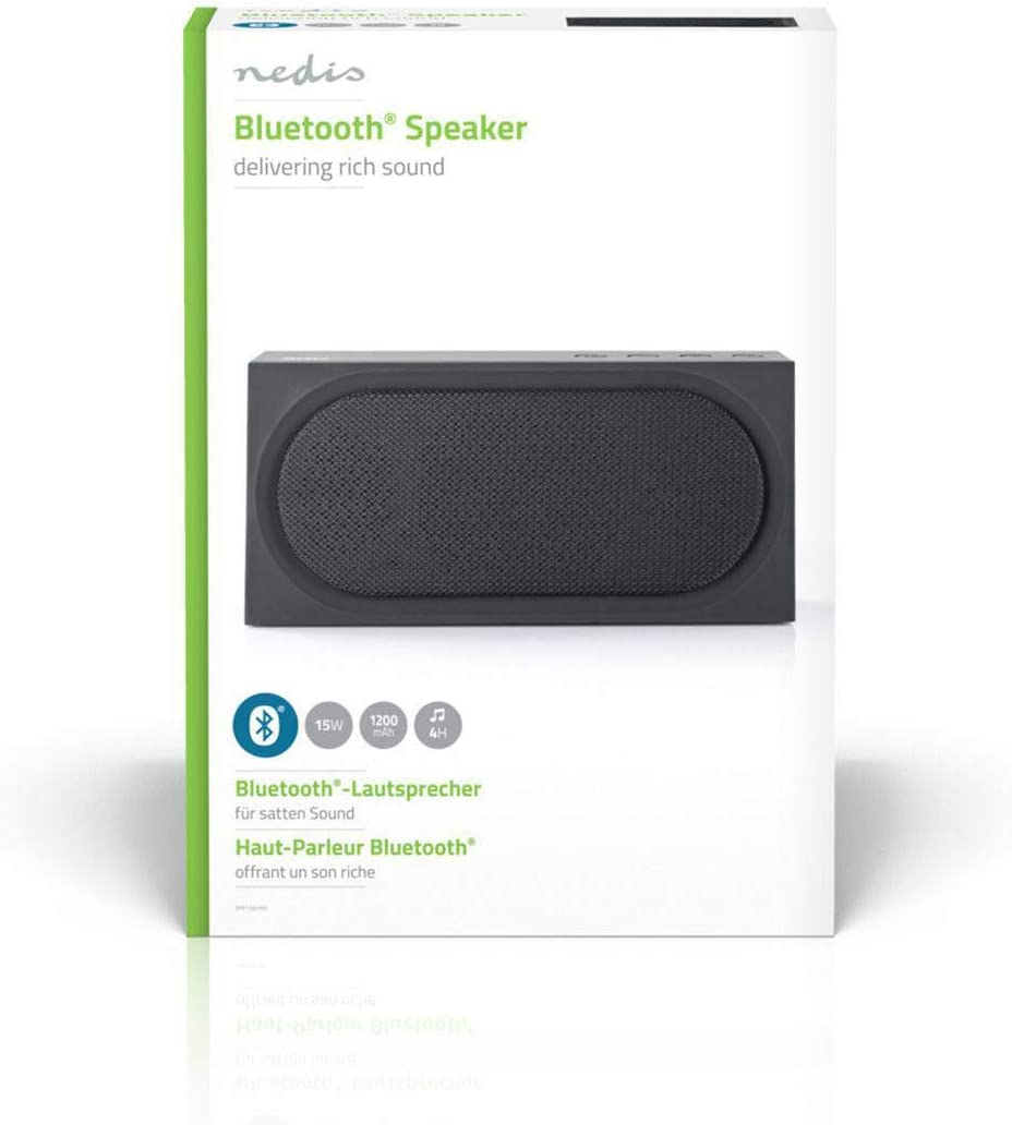 Nedis Luidspreker Met Bluetooth® | 15 W | Maximaal 4 Uur Speelduur | Zwart - [Dutch Import]