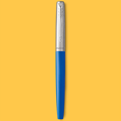 Parker Jotter Originals Fountain Pen | Classic Blue Finish | Medium Nib | Blue & Black Ink