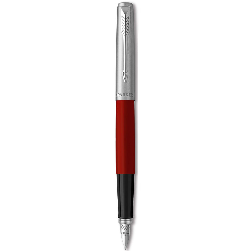 Parker Jotter Originals Fountain Pen, Classic Red Finish, Medium Nib, Blue & Black Ink