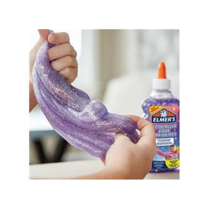 Elmer’s Glitter Slime Kit | with Purple & Blue Glitter Glue plus 2 Bottles of Magical Liquid Slime Activator | 4 Count blue and purple 1 pack Slime Kit