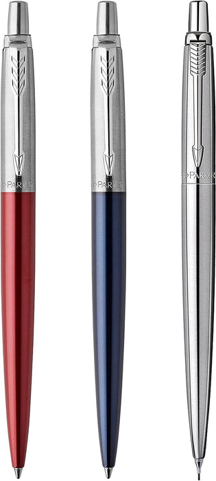 Parker Jotter London Trio Discovery Pack: Ballpoint Pen (Royal Blue), Gel Pen (Red Kensington) & Mechanical Pencil (Stainless Steel