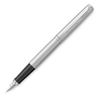 Waterman Expert Fountain Pen, Stainless Steel with Chrome Trim, Medium Nib with Blue Ink Cartridge, Gift Box