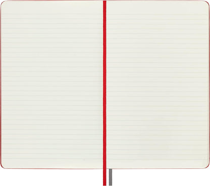 Moleskine - Classic Notebook Expanded, Ruled Notebook, Hard Cover and Elastic Closure, Size Large 13 x 21 cm, Colour Scarlet Red, 400 Pages