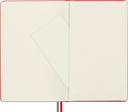 Moleskine - Classic Notebook Expanded, Ruled Notebook, Hard Cover and Elastic Closure, Size Large 13 x 21 cm, Colour Scarlet Red, 400 Pages