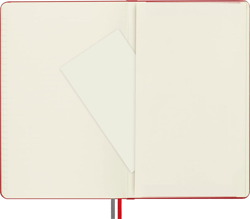 Moleskine - Classic Notebook Expanded, Ruled Notebook, Hard Cover and Elastic Closure, Size Large 13 x 21 cm, Colour Scarlet Red, 400 Pages