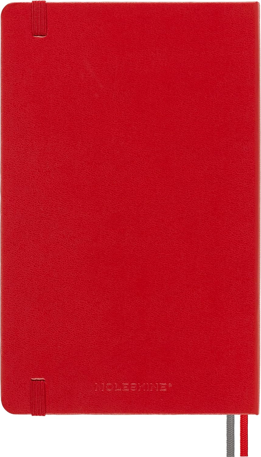 Moleskine - Classic Notebook Expanded, Ruled Notebook, Hard Cover and Elastic Closure, Size Large 13 x 21 cm, Colour Scarlet Red, 400 Pages