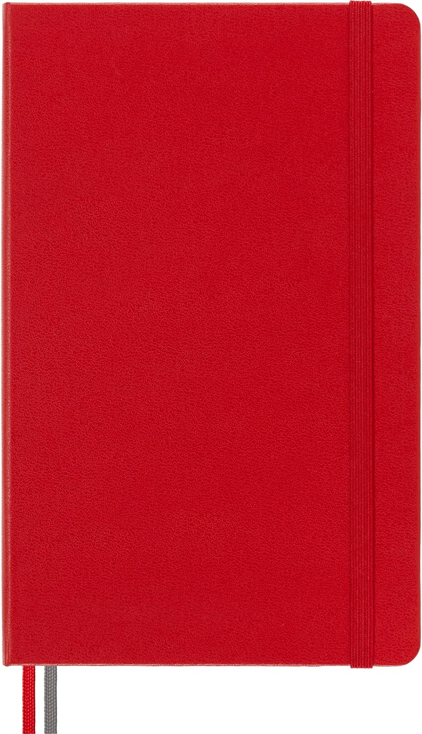 Moleskine - Classic Notebook Expanded, Ruled Notebook, Hard Cover and Elastic Closure, Size Large 13 x 21 cm, Colour Scarlet Red, 400 Pages