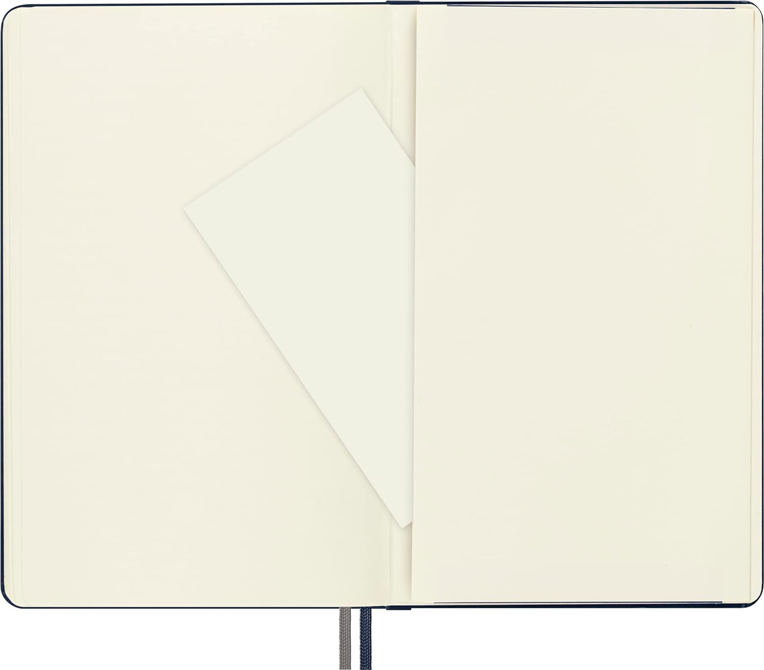 Moleskine - Classic Notebook Expanded, Ruled Notebook, Hard Cover and Elastic Closure, Size Large 13 x 21 cm, Colour Sapphire Blue, 400 Pages