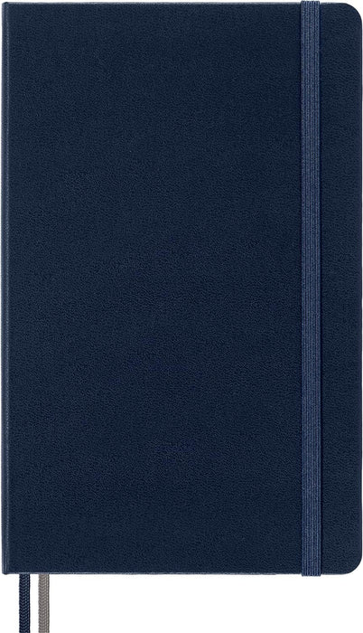 Moleskine - Classic Notebook Expanded, Ruled Notebook, Hard Cover and Elastic Closure, Size Large 13 x 21 cm, Colour Sapphire Blue, 400 Pages