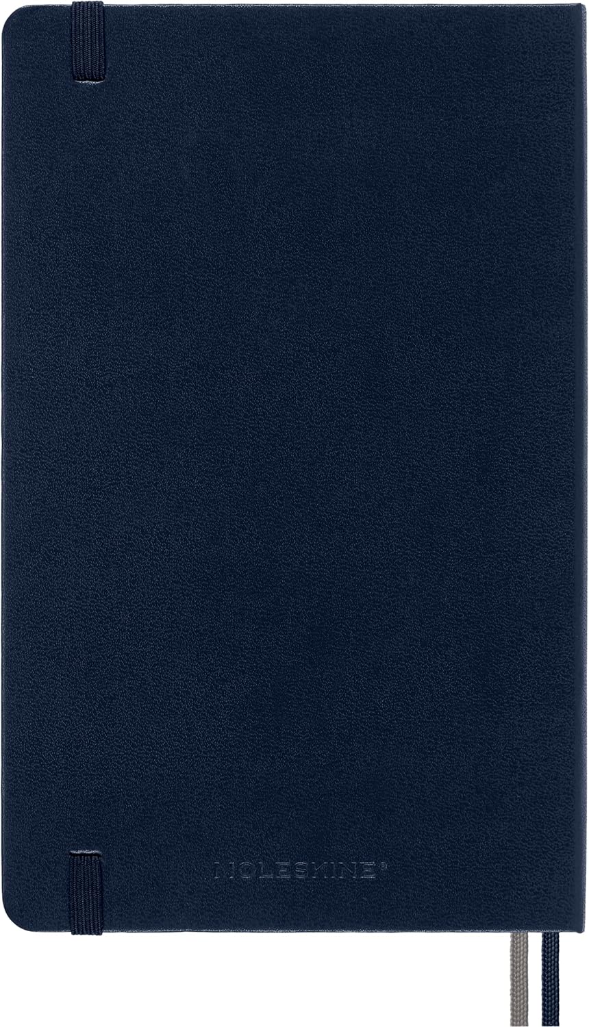 Moleskine - Classic Notebook Expanded, Ruled Notebook, Hard Cover and Elastic Closure, Size Large 13 x 21 cm, Colour Sapphire Blue, 400 Pages