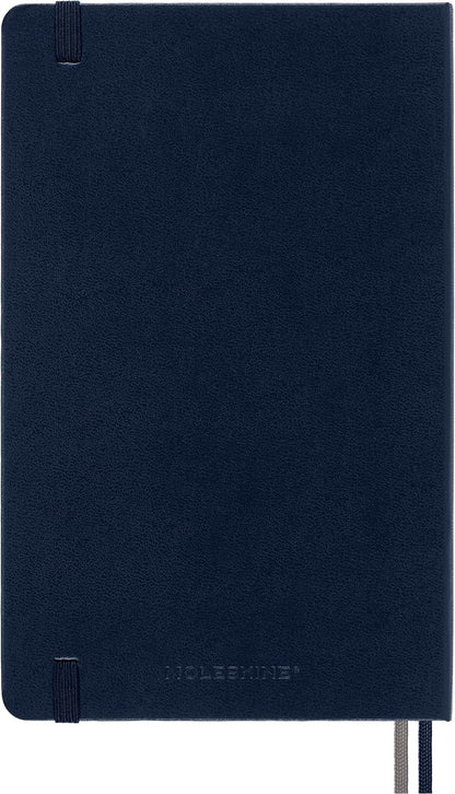 Moleskine - Classic Notebook Expanded, Ruled Notebook, Hard Cover and Elastic Closure, Size Large 13 x 21 cm, Colour Sapphire Blue, 400 Pages