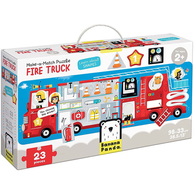 Banana Panda 49044 Fire Truck, Shapes Puzzle, Assignment Activity, Game