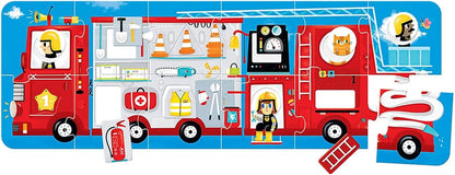 Banana Panda 49044 Fire Truck, Shapes Puzzle, Assignment Activity, Game