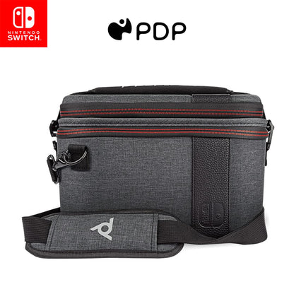 PDP Gaming Pull-N-Go Travel Case | Elite Edition | 2-in-1 with Removable Compartments: Grey - Nintendo Switch Pull-N-Go Grey