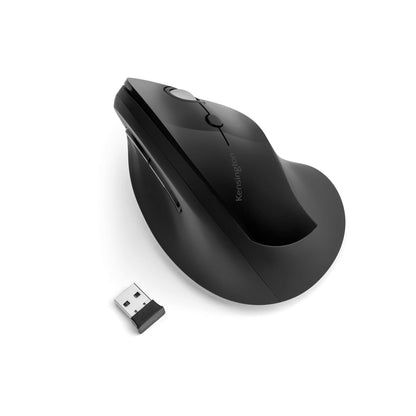 Kensington Wireless Mouse - Pro Fit Ergonomic Vertical 2.4GH Wireless Mouse with Scroll Wheel and 4 Buttons to Prevent Mouse Arm / Tennis Elbow / RSI Syndrome; Black (K75501EU