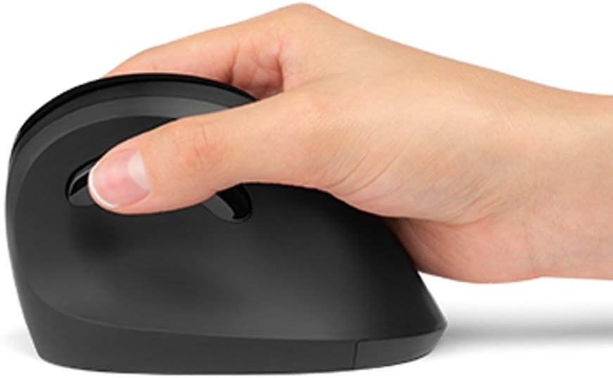 Kensington Wireless Mouse - Pro Fit Ergonomic Vertical 2.4GH Wireless Mouse with Scroll Wheel and 4 Buttons to Prevent Mouse Arm / Tennis Elbow / RSI Syndrome; Black (K75501EU