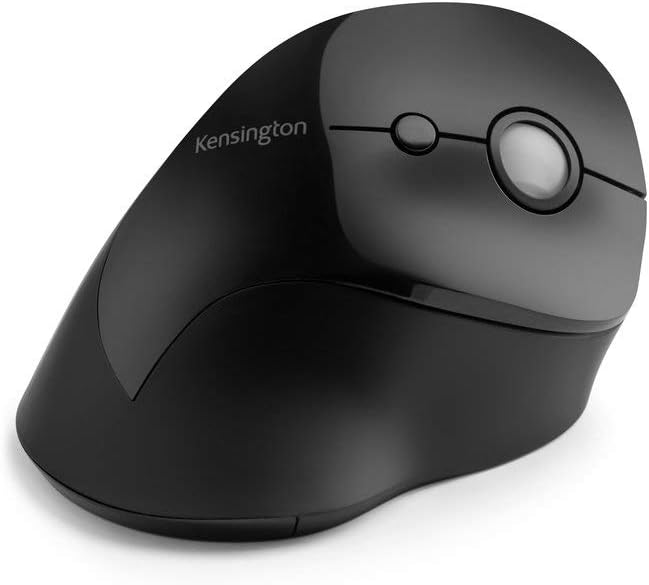 Kensington Wireless Mouse - Pro Fit Ergonomic Vertical 2.4GH Wireless Mouse with Scroll Wheel and 4 Buttons to Prevent Mouse Arm / Tennis Elbow / RSI Syndrome; Black (K75501EU