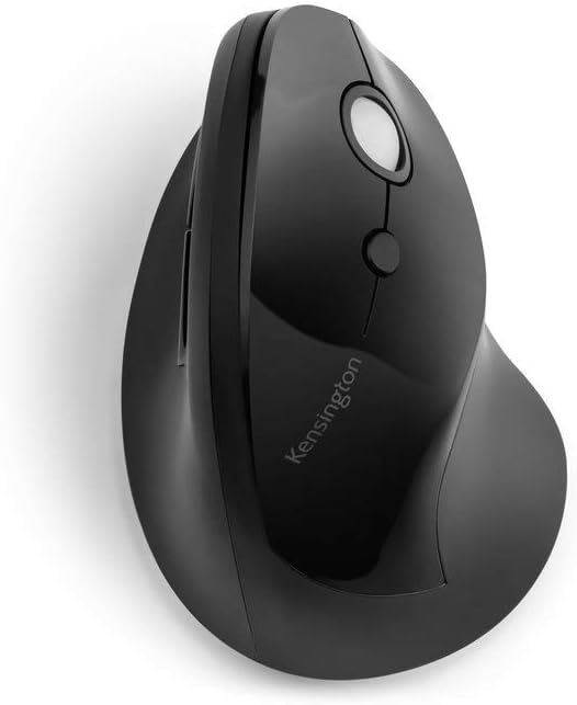 Kensington Wireless Mouse - Pro Fit Ergonomic Vertical 2.4GH Wireless Mouse with Scroll Wheel and 4 Buttons to Prevent Mouse Arm / Tennis Elbow / RSI Syndrome; Black (K75501EU