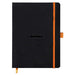 RHODIA 117782C Meeting - Cuaderno flexible (A5+, preimpreso de fecha, Notas y Acción, 160 páginas desmontables, papel Clairefontaine 90 G, marcapáginas, portadocumentos de piel sintética, rodiarama