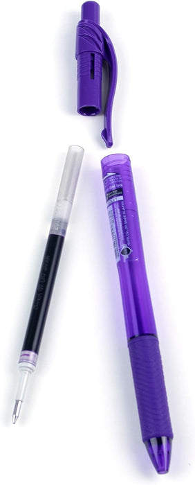Pentel Energel-BL107-VX Tip Retractable Pen, 0.7 mm - Violet (Pack of 12