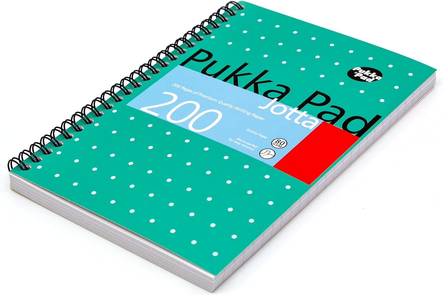 Pukka Pad, A5 Metallic Jotta Book 3-Pack for Home, School, and Office – 15 x 21cm – Wirebound Notebook with 8mm Lines and 80GSM Paper – Features Perforated Edges - 200 Pages, Green