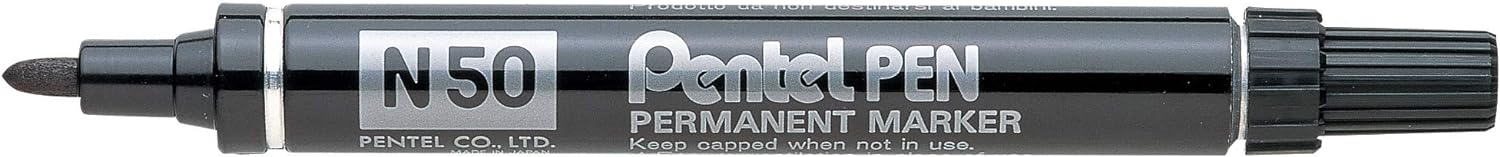 Pentel N50 Permanent Marker Bullet Tip 1.5-2mm Line Black Ref N50-A