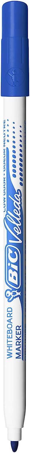 BIC Velleda Double-Sided Dry Erase Board, Size 19 x 26 cm with Blue Whiteboard Marker and Eraser, Pack of 3 19 x26cm