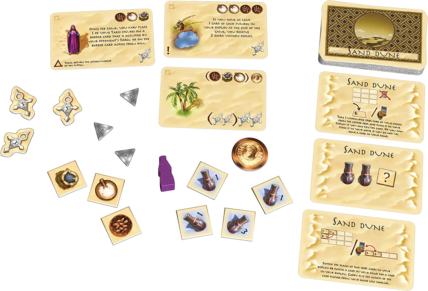Thames & Kosmos, 692643, Targi: The Expansion, Two Nomadic Tribes Compete for Trade Routes, Expansion Game, Competitive Strategy Game, 2 Players, Ages 12+