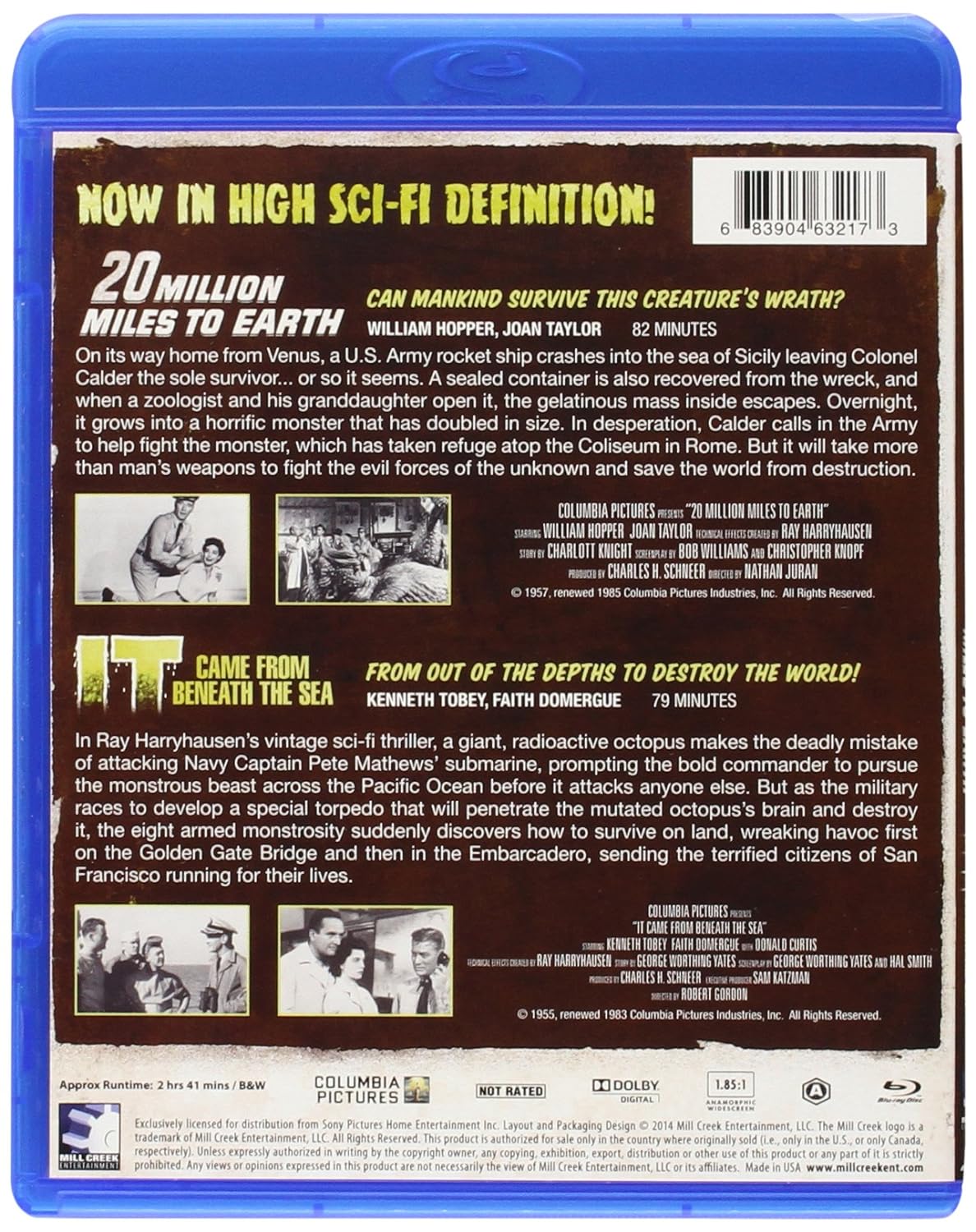 20 Million Miles To Earth / It Came From Beneath The Sea - Ray Harryhausen BD Double Feature