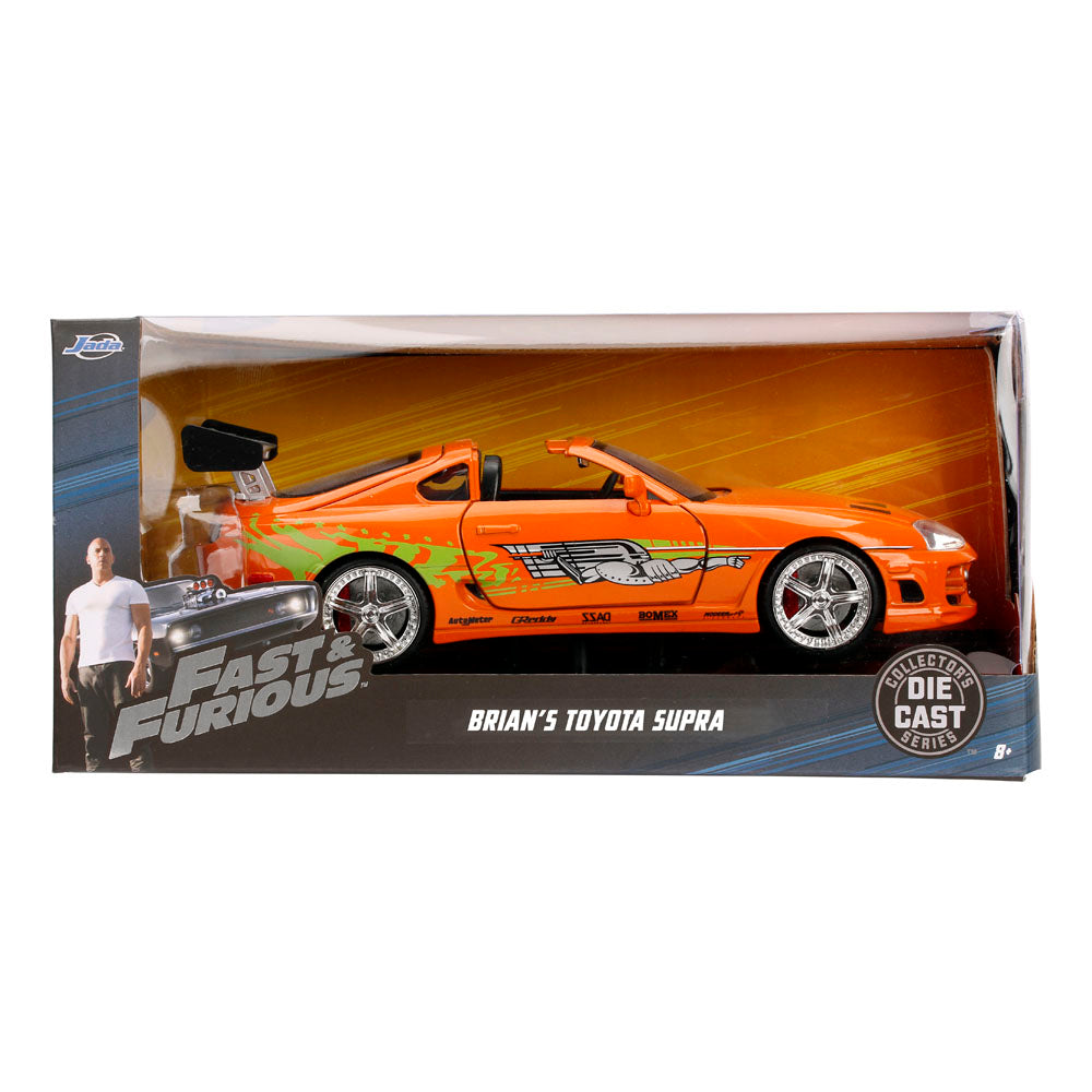 FAST & FURIOUS 2 Fast 2 Furious Brian's 1995 Toyota Supra Sports Die-cast Toy Car, 1:24 Scale, Orange (253203005)