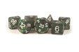 ICY Opal 16mm Resin Poly Dice Set: Black with Silver Numbers