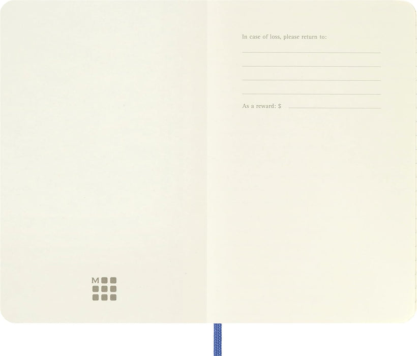 Moleskine - Classic Notebook, Ruled Notebook, Soft Cover and Elastic Closure, Size Pocket 9 x 14 cm, Colour Hydrangea Blue, 192 Pages