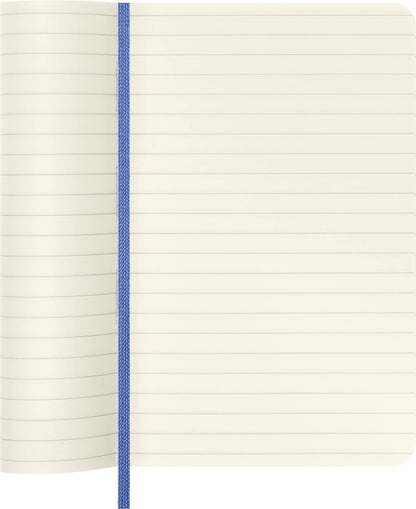 Moleskine - Classic Notebook, Ruled Notebook, Soft Cover and Elastic Closure, Size Pocket 9 x 14 cm, Colour Hydrangea Blue, 192 Pages
