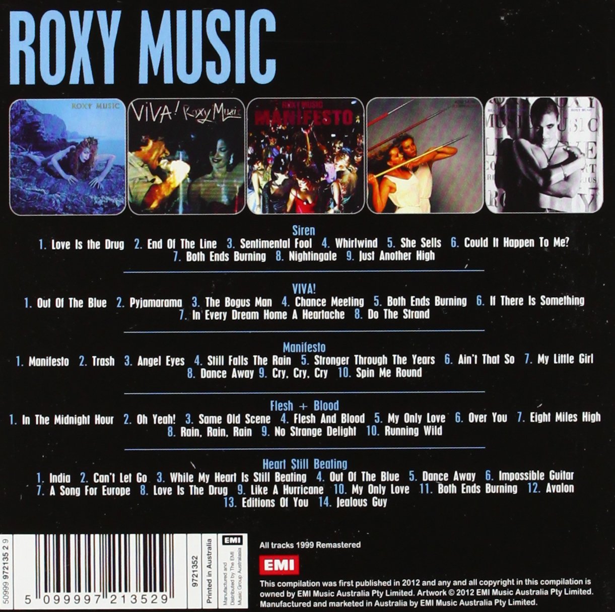5 Album Set (Siren / Viva Roxy Music / Manifesto / Flesh And Blood / Heart Still Beating