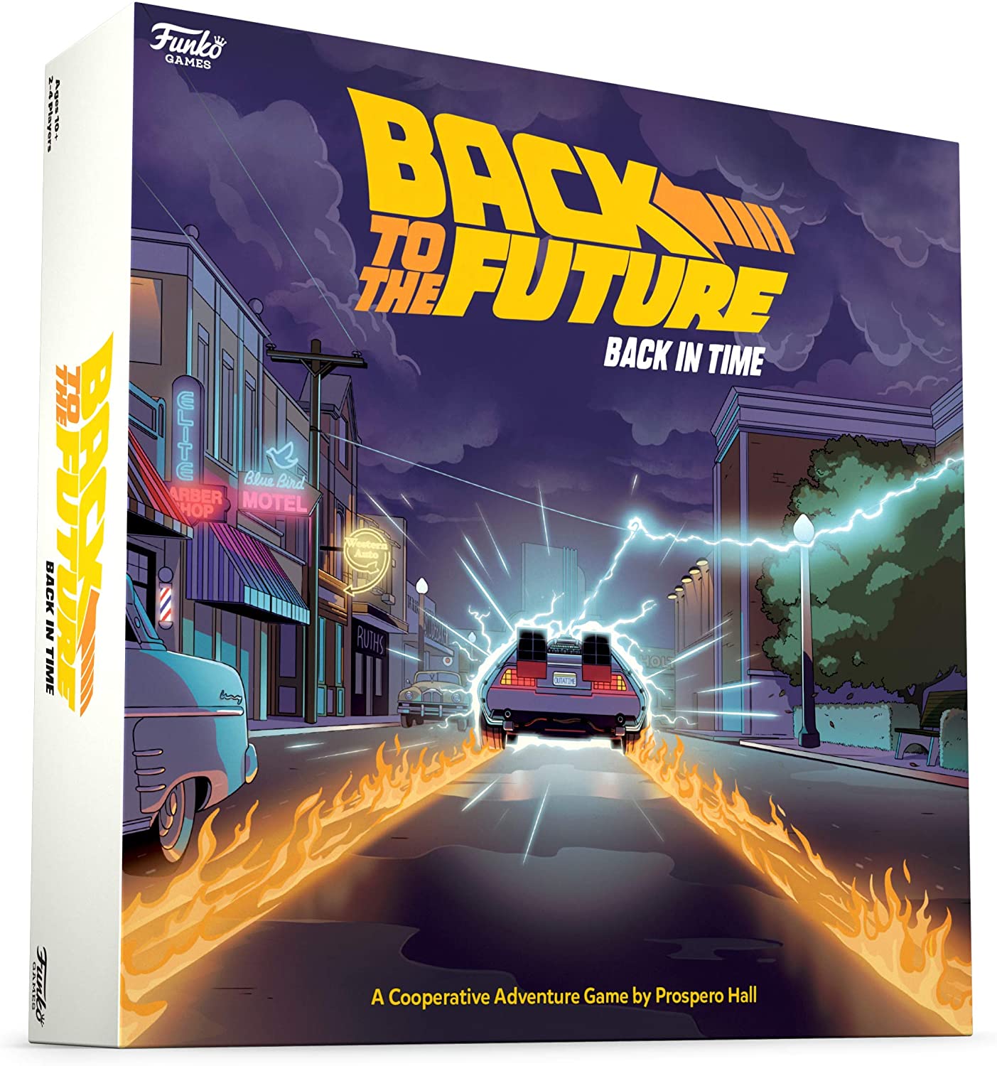 Funko Games: Back to the Future - Back in Time | Cooperative Adventure Board Game | Includes DeLorean Time Machine & 7 Miniatures | For 2-4 Players Ages 10+