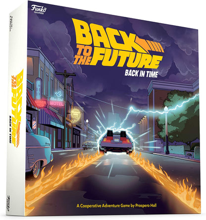 Funko Games: Back to the Future - Back in Time | Cooperative Adventure Board Game | Includes DeLorean Time Machine & 7 Miniatures | For 2-4 Players Ages 10+