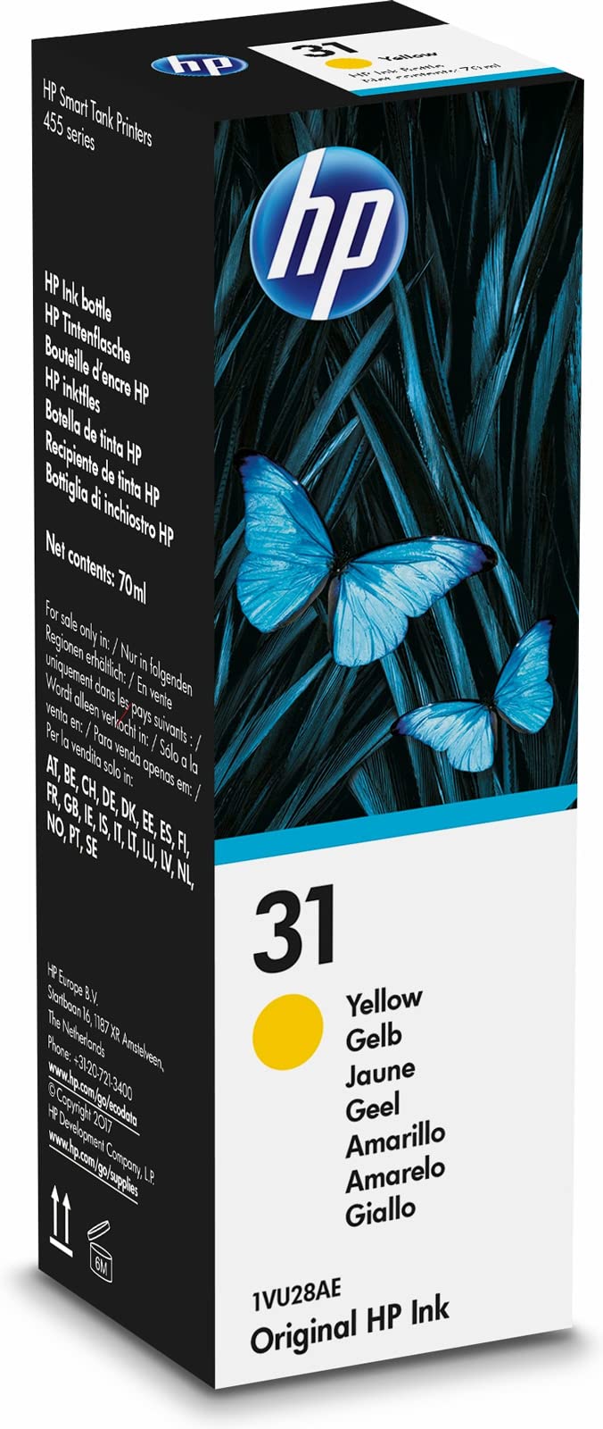 HP 31 (1VU28AE) Gelb Original Tintenflasche (70ml) für HP Smart Tank