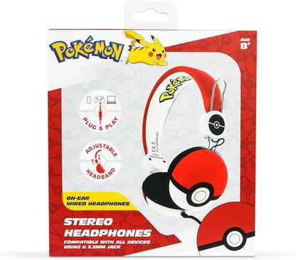 OTL Technologies Bedrade Pokemon Hoofdtelefoon - Poke Ball Design Leeftijden 8 Omhoog