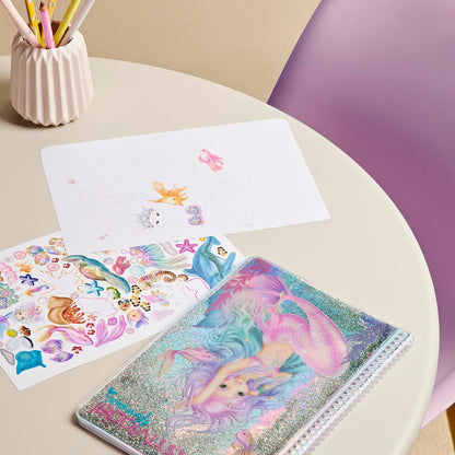 DEPESCHE 410472 Fantasy Model Mermaid Colouring Book, Approx. 17 x 23.5 x 1.5 cm, Multicolor