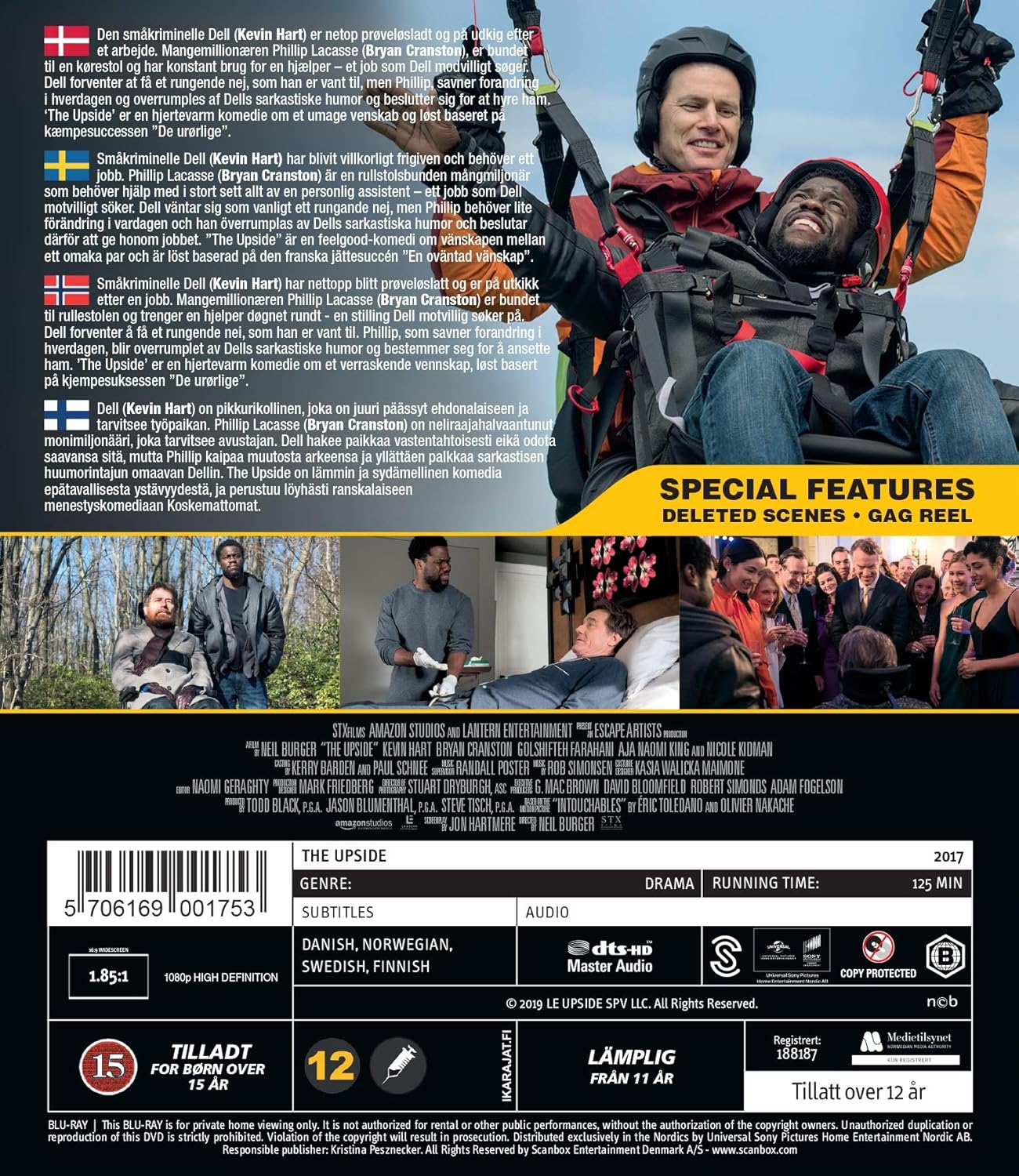 `Upside, The Blu Ray - The Intouchables Blu Ray - The American Version Of The French Theater/Cinema Hits [EU Import]`
