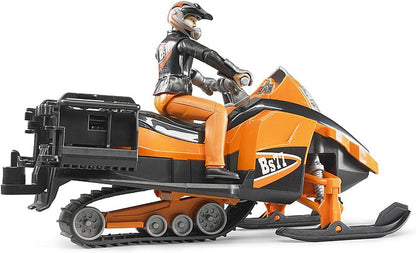 Snowmobile with Driver and Accessories