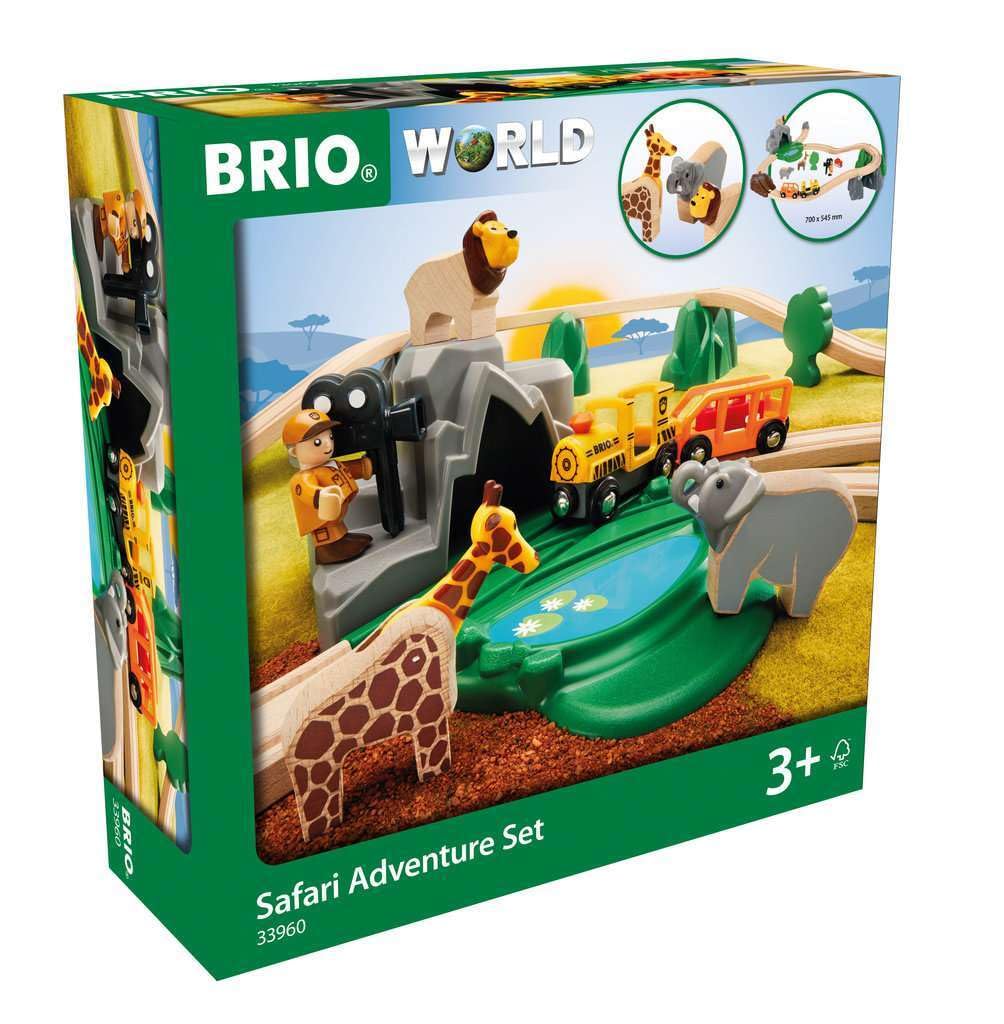 BRIO World Safari Adventure Train Set for Kids Age 3 Years Up - Wooden Railway Expansions and Accessories