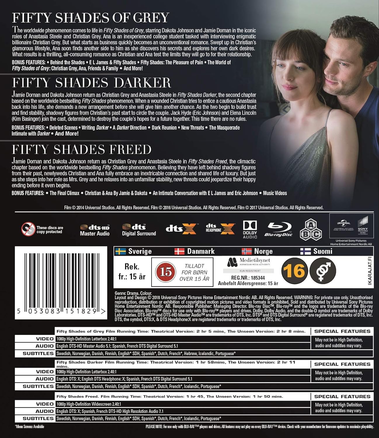 Fifty Shades Trilogy Box Set (Blu-Ray