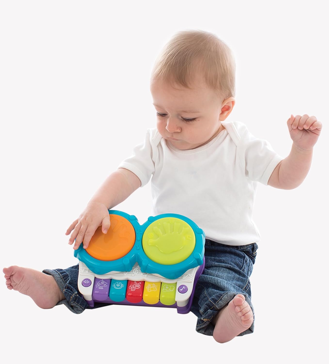 Playgro 2 In 1 Light Up Music Maker – A Baby Musical Toy with Lights & Sounds To Boost Sensory Play - Features 20 Fun Tunes That Teach Cause-And-Effect - A Joyful Light Sound Toy For Discovery