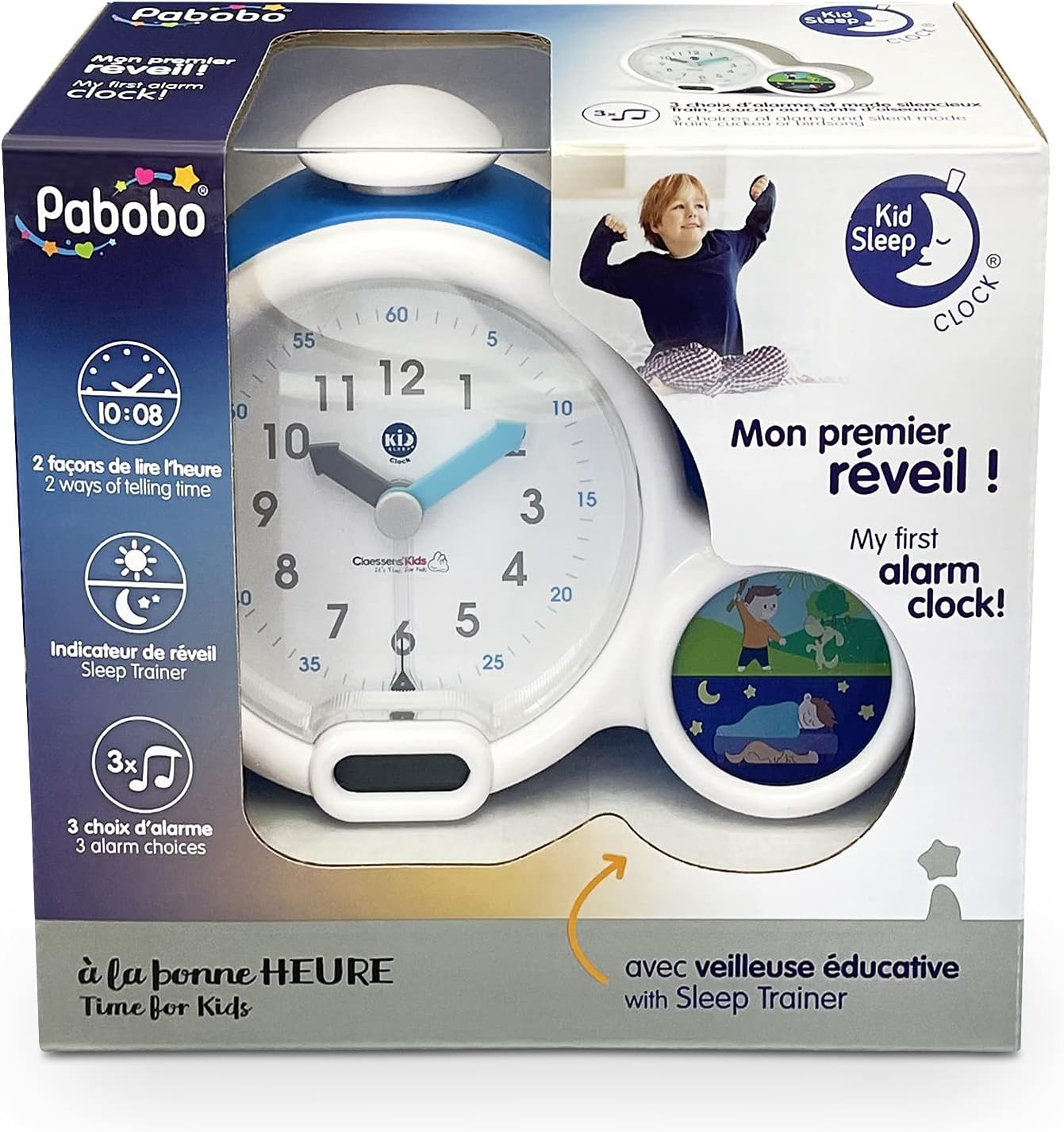 Claessens' Kids Kid'Sleep My First Alarm Clock and Sleep Trainer, Blue