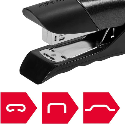 Rexel Gazelle Half Strip Stapler, 25 Sheet Capacity, Stand Up Design, Uses 24/6/ and 26/6 Staples, Metal Body, Black, 2100010