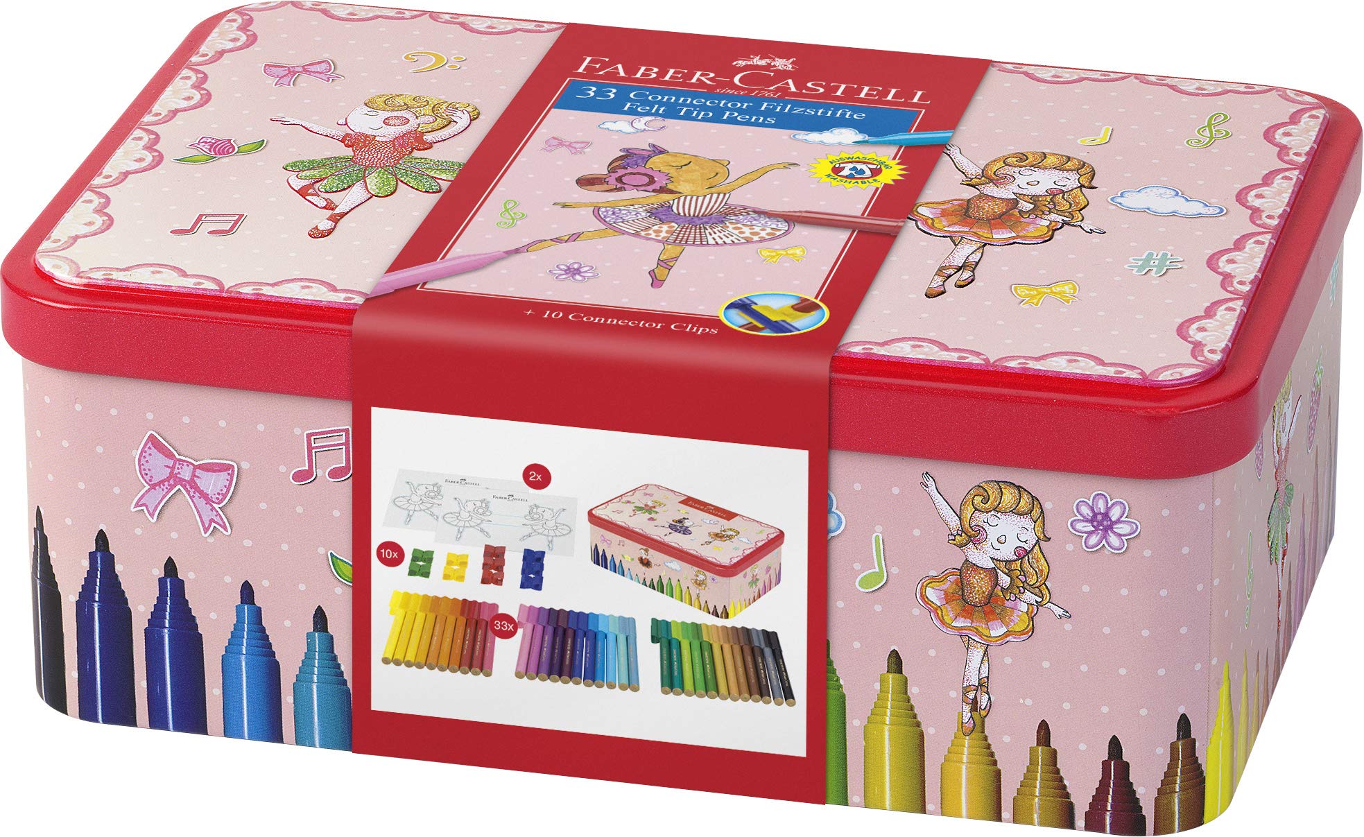 Faber-Castell - Connector Fibre-tip Pen - Ballerina Box, 33 pcs. (155534